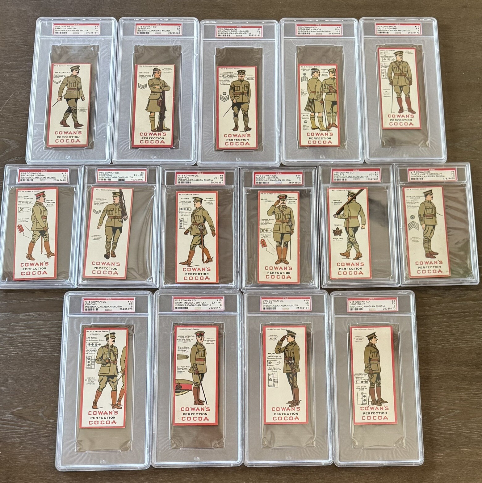#2 Finest PSA Registry Set, 1920 Cowan V15 Insignia of Canadian Militia Officers #2 Finest PSA Registry Set, 1920 Cowan V15 Insignia of Canadian Militia Officers