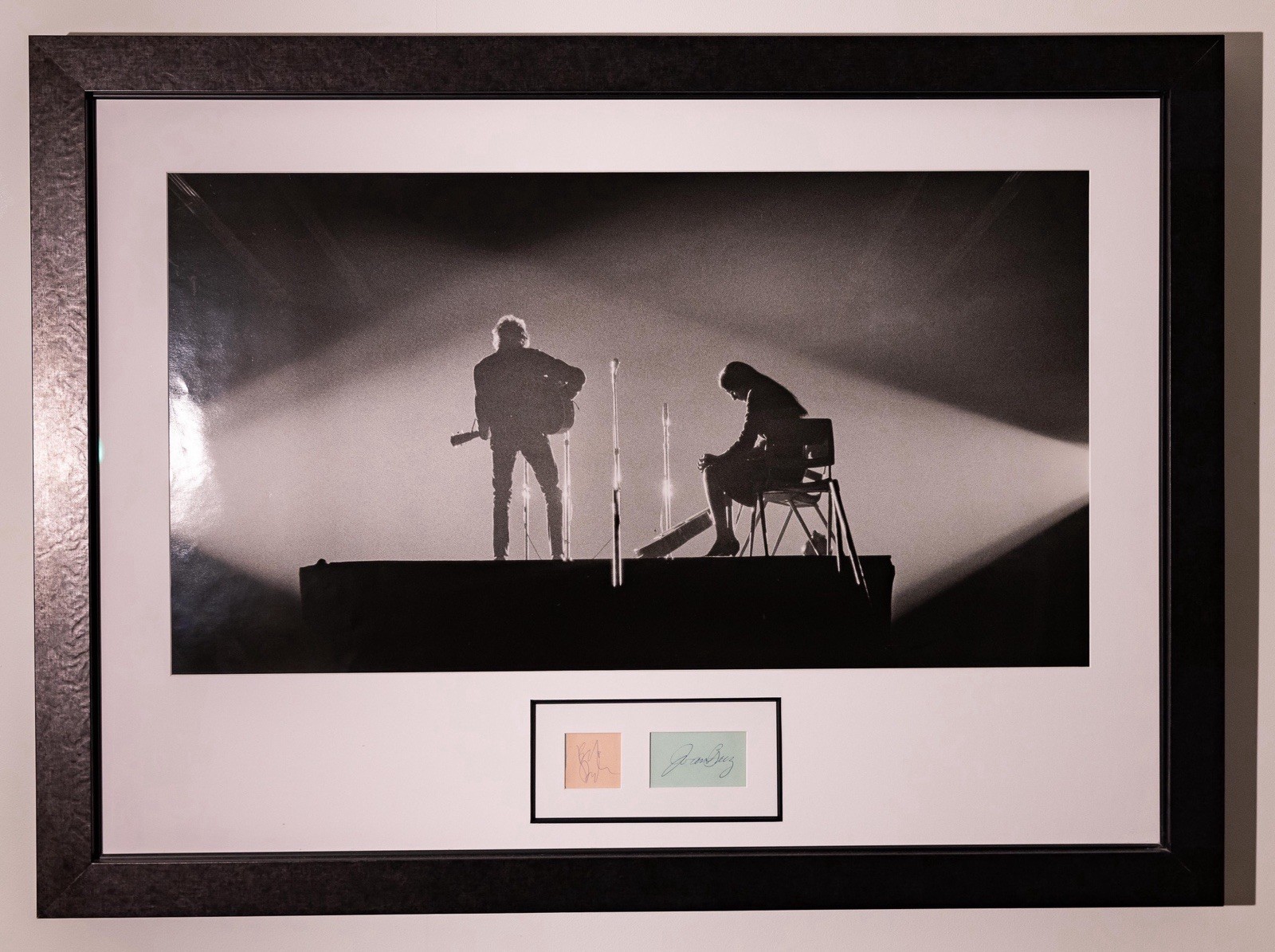 Rare 1965 VINTAGE 20x30 Silver Gelatin Print “Dylan/Baez Crossed Lights” photo Rare 1965 VINTAGE 20x30 Silver Gelatin Print “Dylan/Baez Crossed Lights” photo