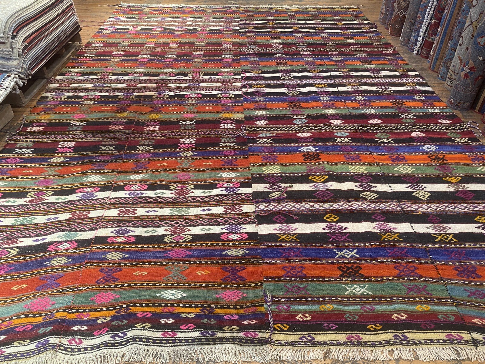 Antique 1900-1930's Stunning Kilim Rug 8’4”x12’3” Turkish Handmade Kilim Rug Antique 1900-1930's Stunning Kilim Rug 8’4”x12’3” Turkish Handmade Kilim Rug