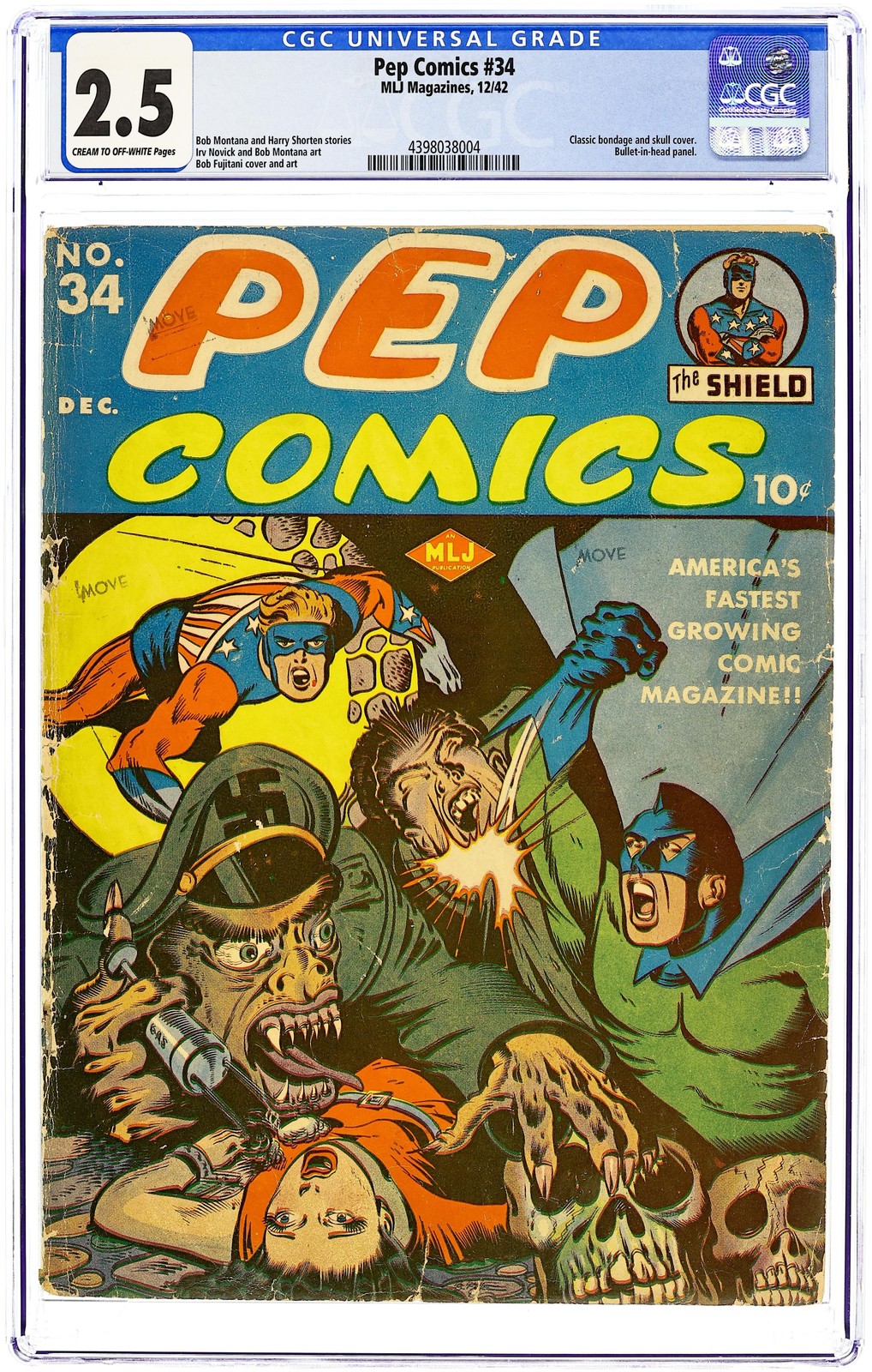Pep Comics #34 CGC 2.5 1942 4398038004 Pep Comics #34 CGC 2.5 1942 4398038004
