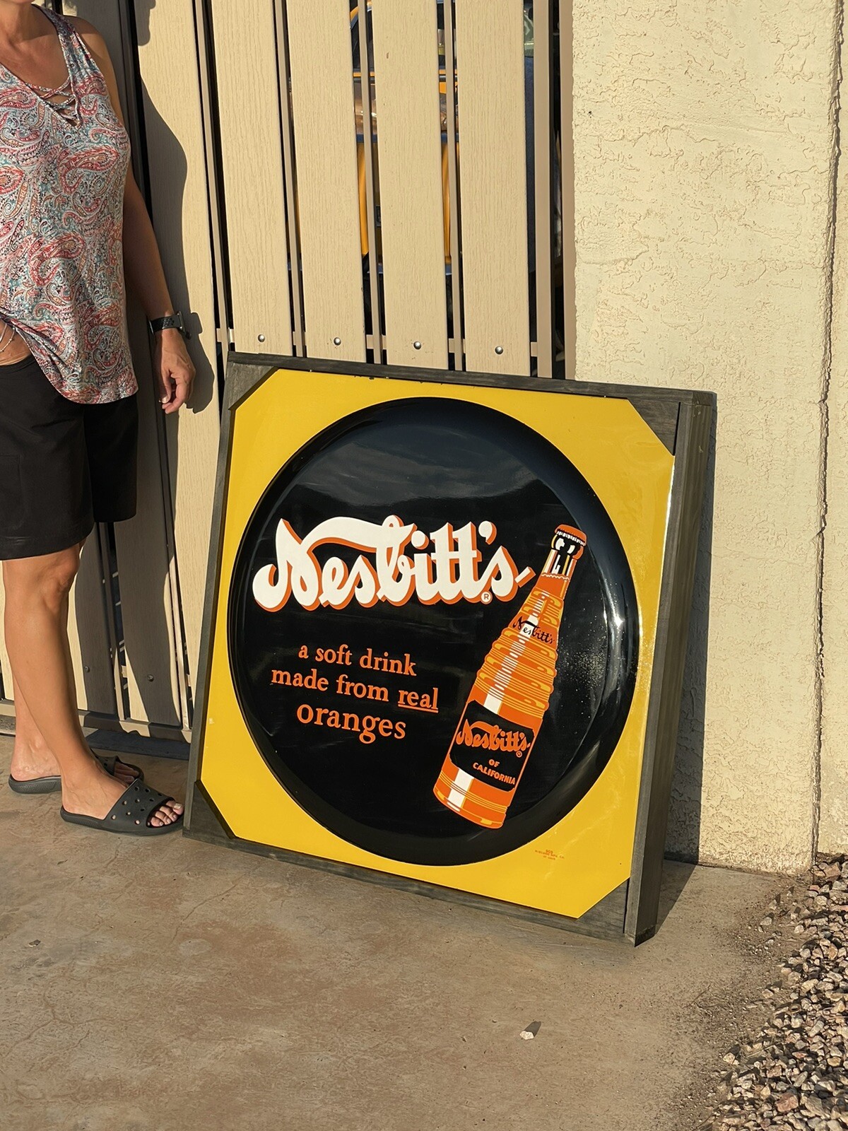 Nesbitts soda Bottle 33.5” metal Store Display sign 9 Or Better Condition Rare Nesbitts soda Bottle 33.5” metal Store Display sign 9 Or Better Condition Rare