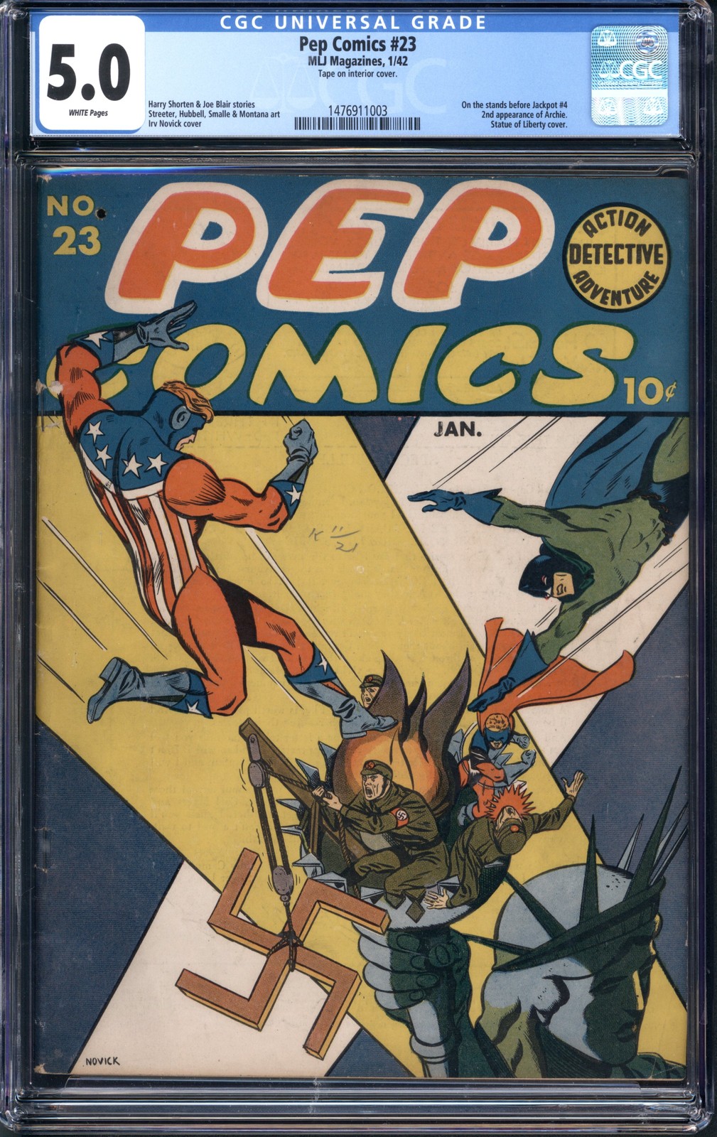 Pep Comics (1940 MLJ) # 23 CGC: CGC 5.0 (1476911003) Pep Comics (1940 MLJ) # 23 CGC: CGC 5.0 (1476911003)
