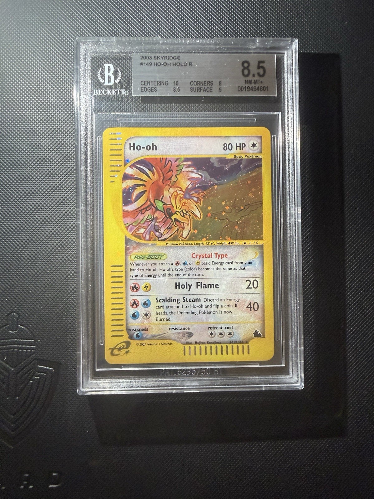 2003 Pokemon Crystal Ho-Oh Skyridge Holo #149 BGS 8.5 NM-MT+ 2003 Pokemon Crystal Ho-Oh Skyridge Holo #149 BGS 8.5 NM-MT+