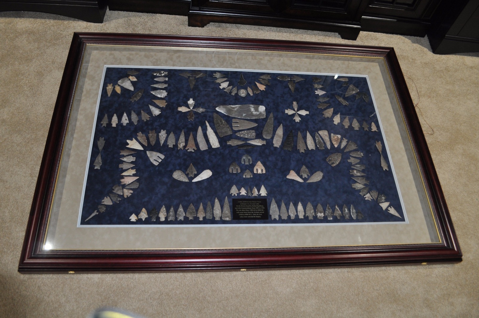 Large RARE American Texas Arrowheads Artifact framed collection Museum Quality Large RARE American Texas Arrowheads Artifact framed collection Museum Quality