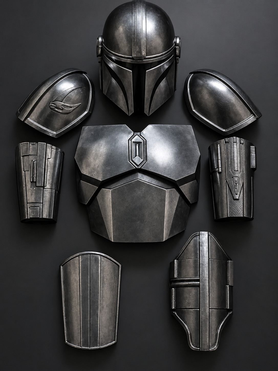 Authentic Mandalorian Silver Full Armor Suit - Wearable Star Wars Cosplay