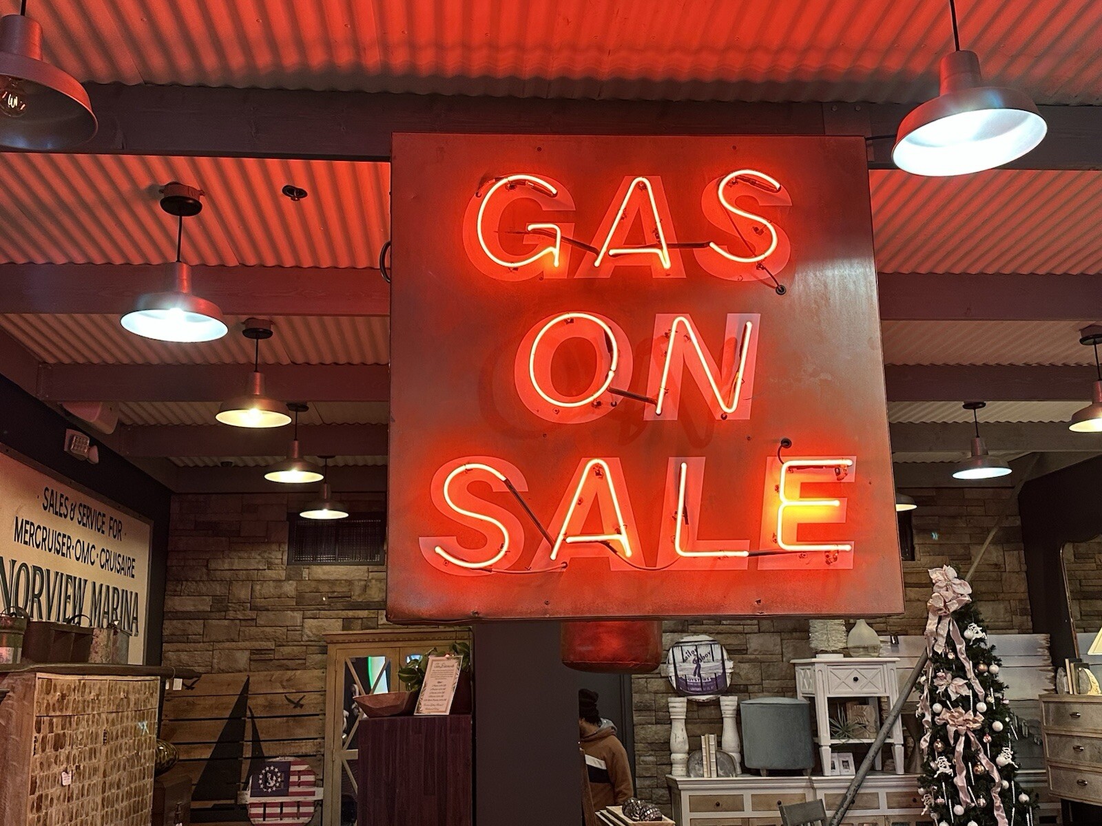 NEON Original GAS ON SALE Double Sided Painted Metal Can