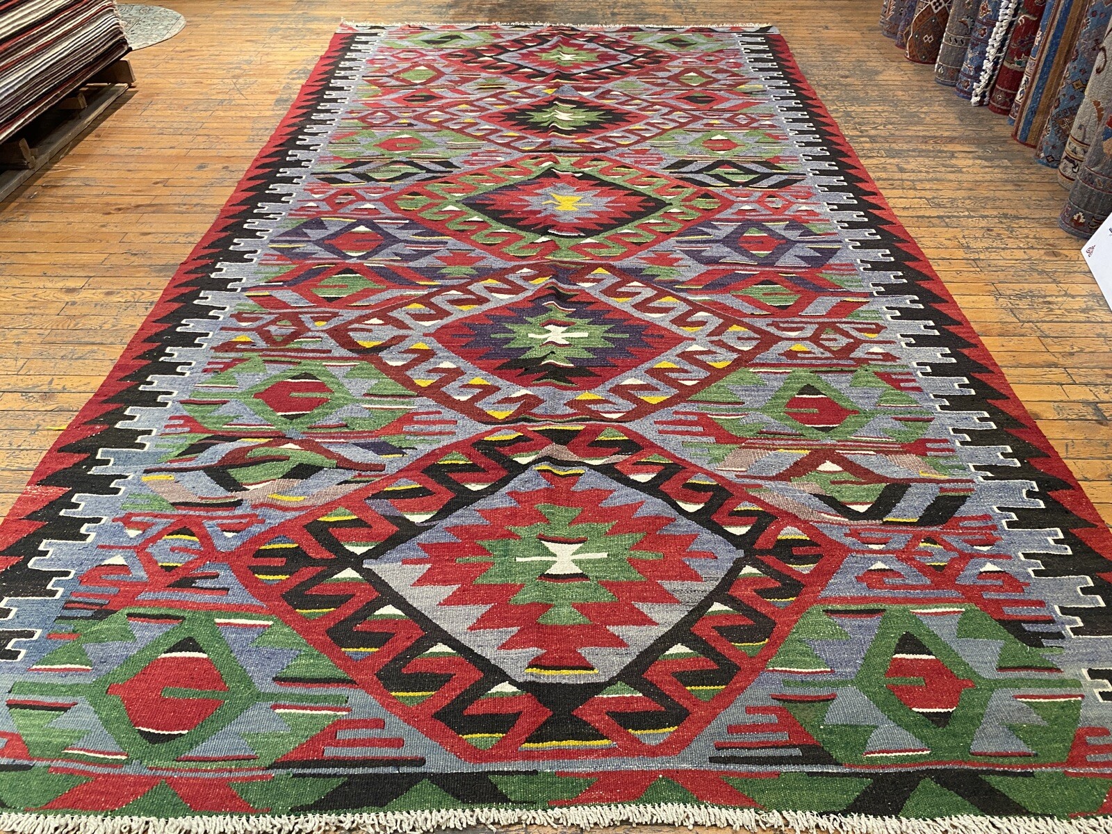 Antique 1900-1930's Stunning Kilim Rug 5’6”x10’4” Tribal Kilim Rug Antique 1900-1930's Stunning Kilim Rug 5’6”x10’4” Tribal Kilim Rug