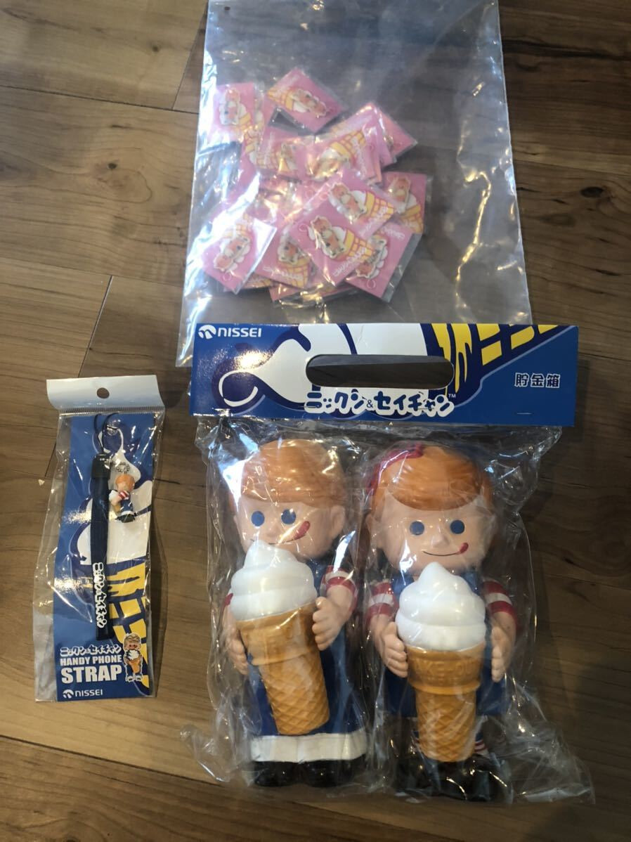 Nissei Nickon & Seichan Savings Box Goods Set Showa Retro Novelty Limited japan Nissei Nickon & Seichan Savings Box Goods Set Showa Retro Novelty Limited japan