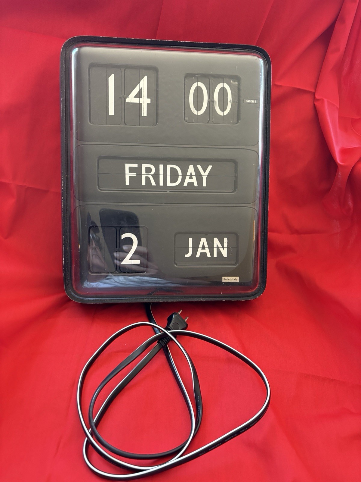 Vintage Solari Udine Dator 5 Clock - Works Great - 1950s - 110 volts - 24 Hour