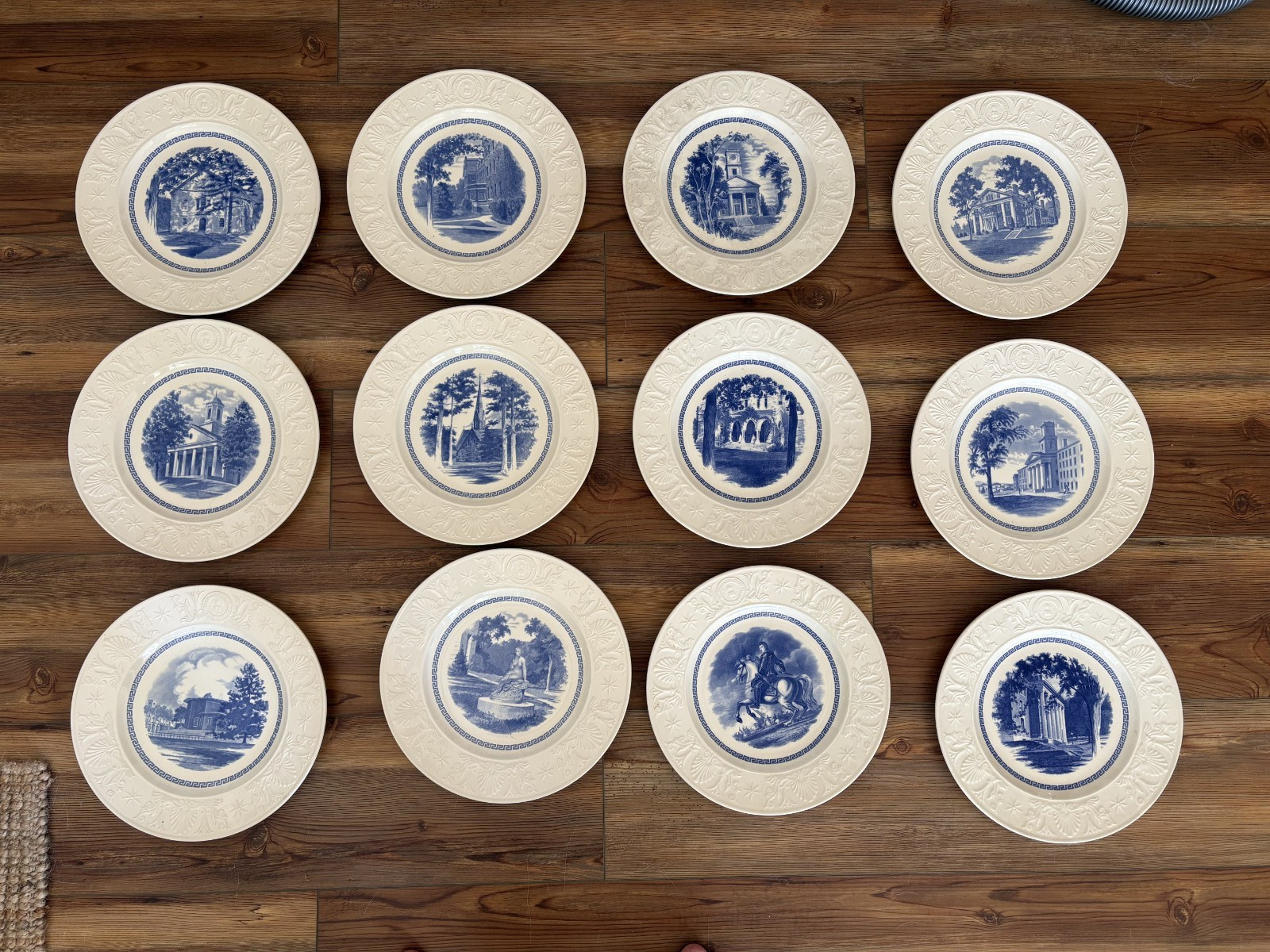 Vintage Wedgwood Amherst College Blue 12 Dinner Plates Complete Set c1955 Vintage Wedgwood Amherst College Blue 12 Dinner Plates Complete Set c1955