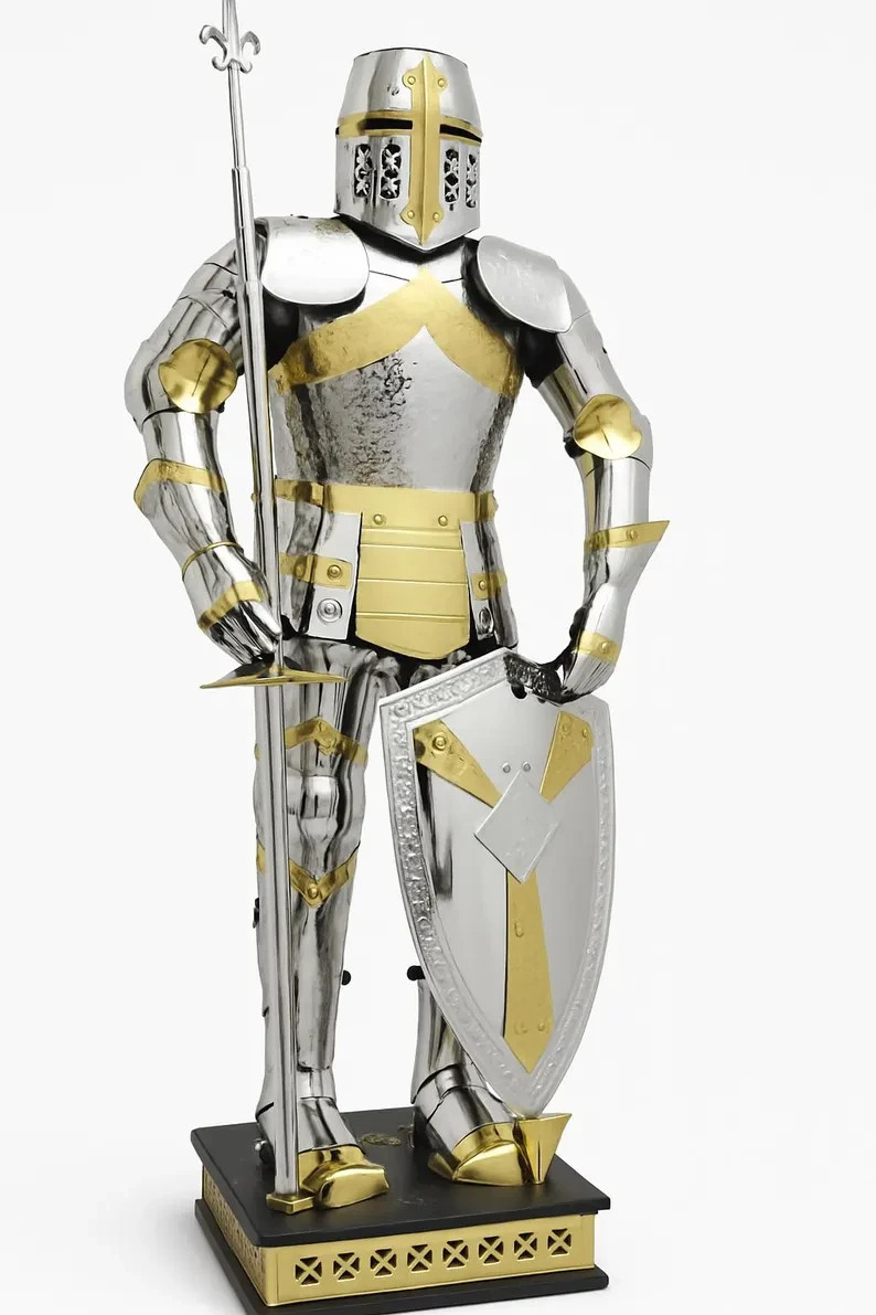 Full-Body Medieval Templar Armor – Knight Display for Home or Collection Full-Body Medieval Templar Armor – Knight Display for Home or Collection