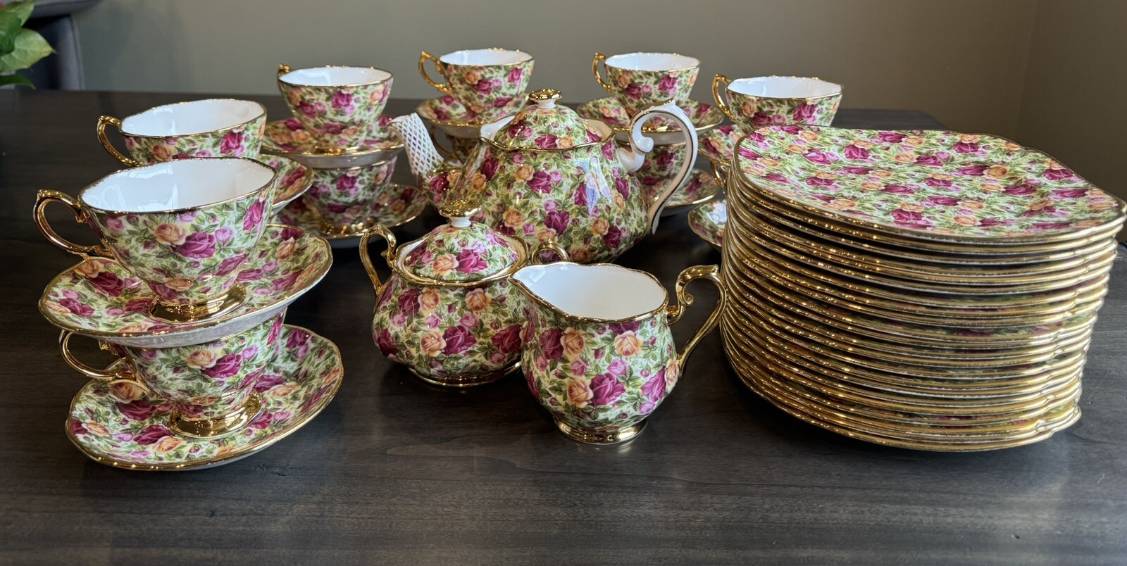 Royal Albert Old Country Roses Chintz Collection teaset 41 pc RARE Royal Albert Old Country Roses Chintz Collection teaset 41 pc RARE