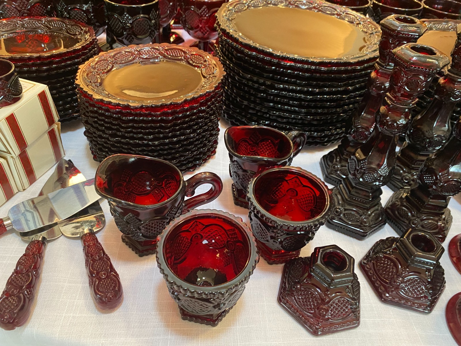 HUGE Avon Cape Cod Ruby Red Glassware Collection HUGE Avon Cape Cod Ruby Red Glassware Collection