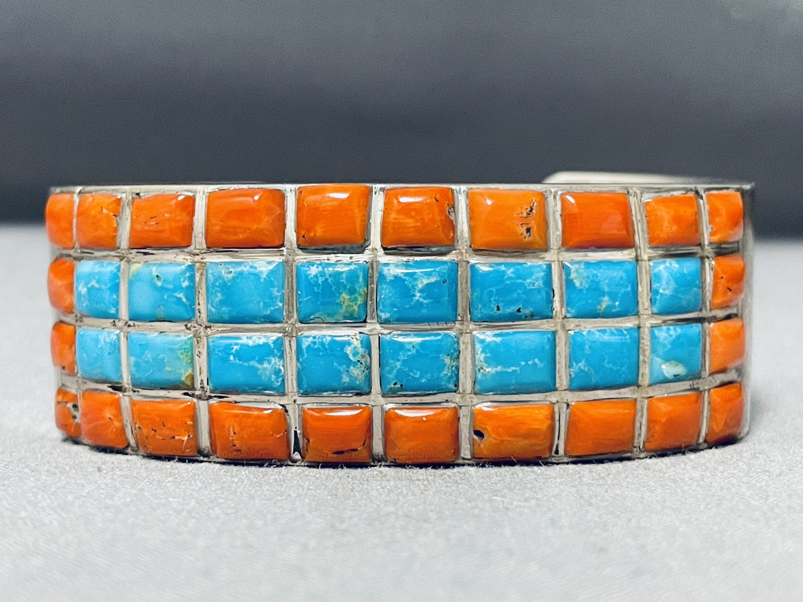 THE BEST VINTAGE HARRY MORGAN CORAL INLAY STERLING SILVER BRACELET THE BEST VINTAGE HARRY MORGAN CORAL INLAY STERLING SILVER BRACELET