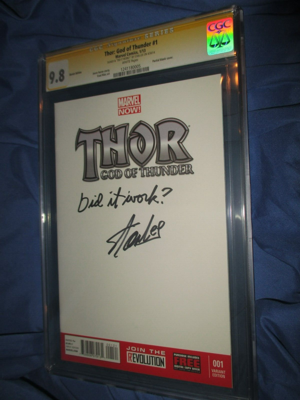 THOR #1 CGC 9.8 SS Signed by Stan Lee ~With Famous Movie Line Quote THOR #1 CGC 9.8 SS Signed by Stan Lee ~With Famous Movie Line Quote