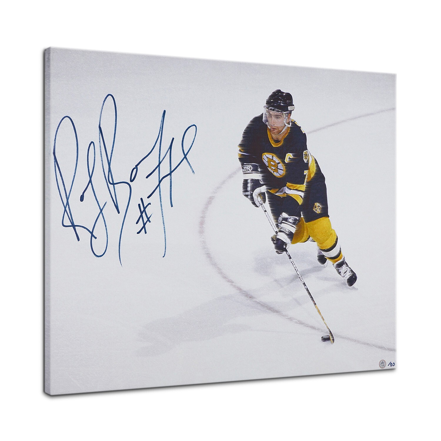 Ray Bourque Autographed Boston Bruins Whirlwind 26x32 Art Canvas #/20 Ray Bourque Autographed Boston Bruins Whirlwind 26x32 Art Canvas #/20