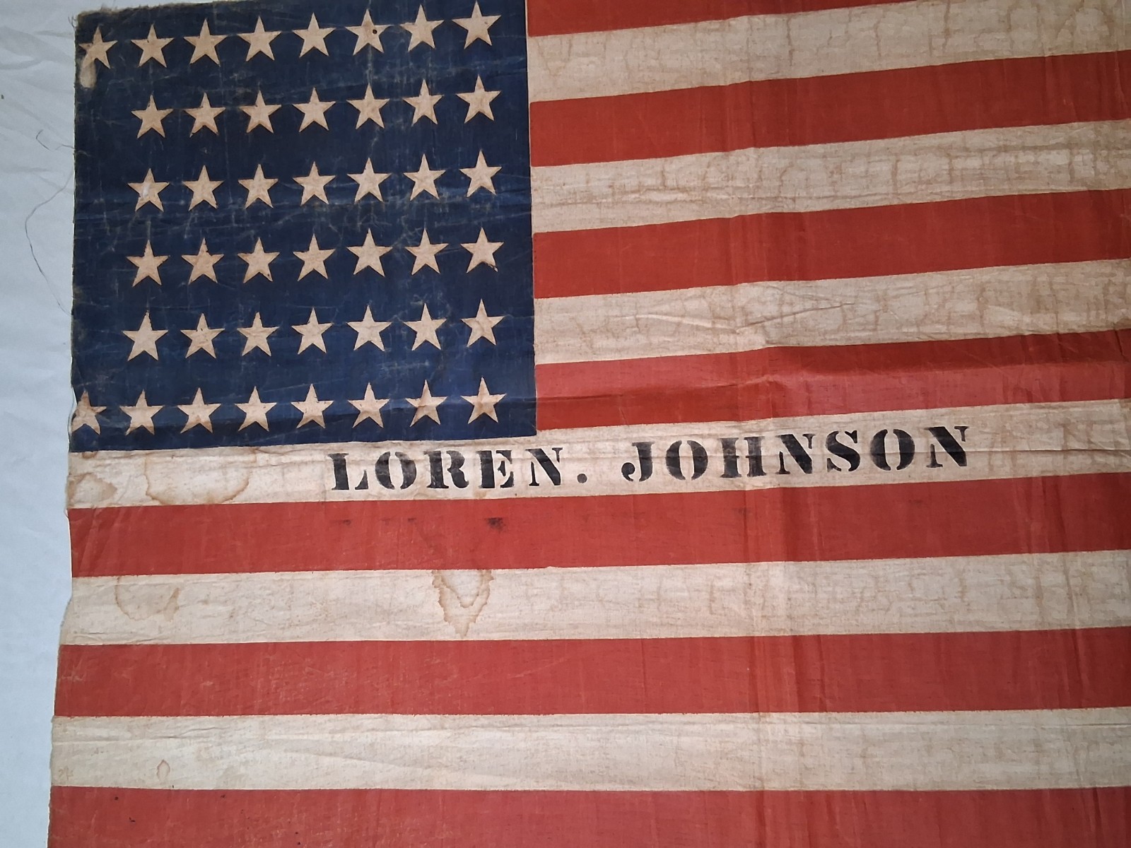 Antique Authentic 44 Star American Flag 1891-1896 Antique Authentic 44 Star American Flag 1891-1896