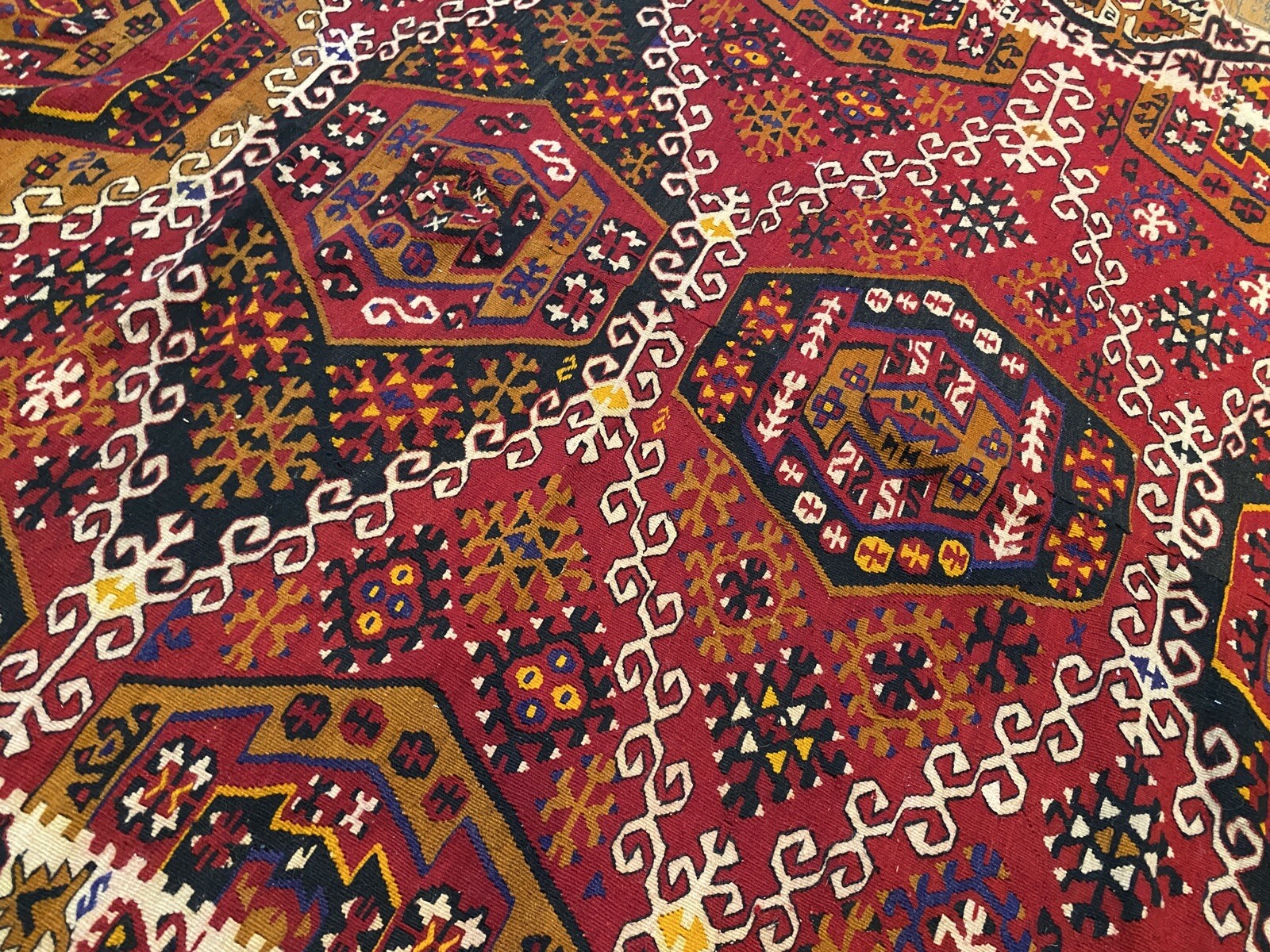 Antique 1900-1930's Stunning Kilim Rug 6’x13’ Tribal Kilim Rug Antique 1900-1930's Stunning Kilim Rug 6’x13’ Tribal Kilim Rug