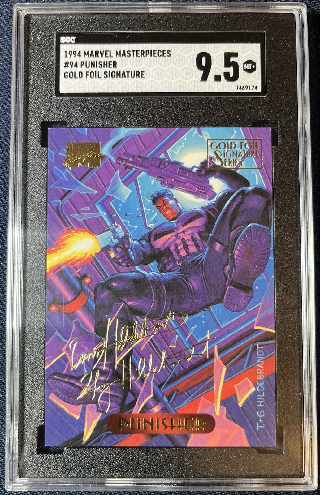 1994 Marvel Masterpieces PUNISHER FRANK CASTLE GOLD FOIL SIGNATURES #94 SGC 9.5 1994 Marvel Masterpieces PUNISHER FRANK CASTLE GOLD FOIL SIGNATURES #94 SGC 9.5