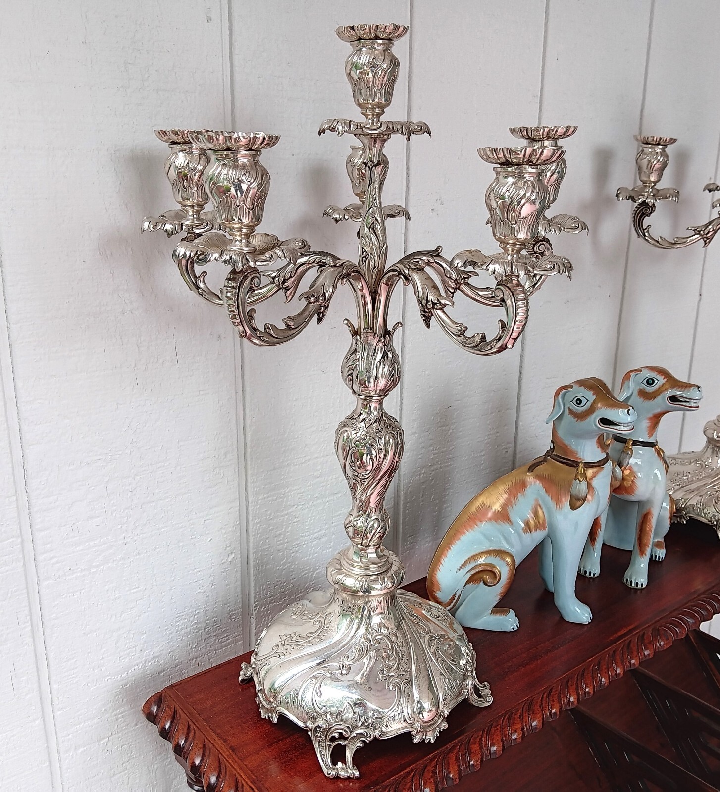 KAISER WILHELM II sterling silver candelabra vtg german royalty WWI holland art KAISER WILHELM II sterling silver candelabra vtg german royalty WWI holland art